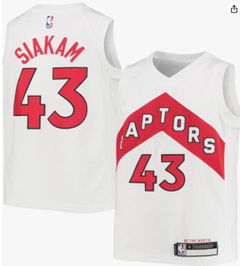 Outerstuff Pascal Siakam Toronto Raptors Jersey. Displaying name Siakam and Rators as well as number 43